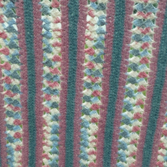 Vintage Striped Crochet Afghan Blanket 48 x 62 - Picture 5 of 5
